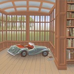 M.G. IN THE LIBRARY